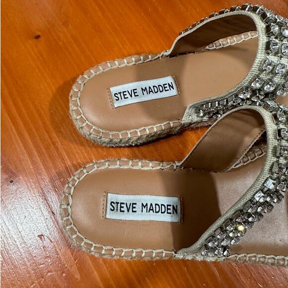 Steve Madden Zendaya Rhinestone and Jute Platform Sandal - Sz. 8 - Picture 4 of 7